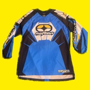Vintage NO FEAR 
Elektron Racing Motocross Blue Jersey Supercross XL